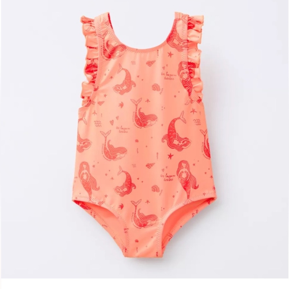 Zara Swimsuit with Fun Mermaid Print 4T